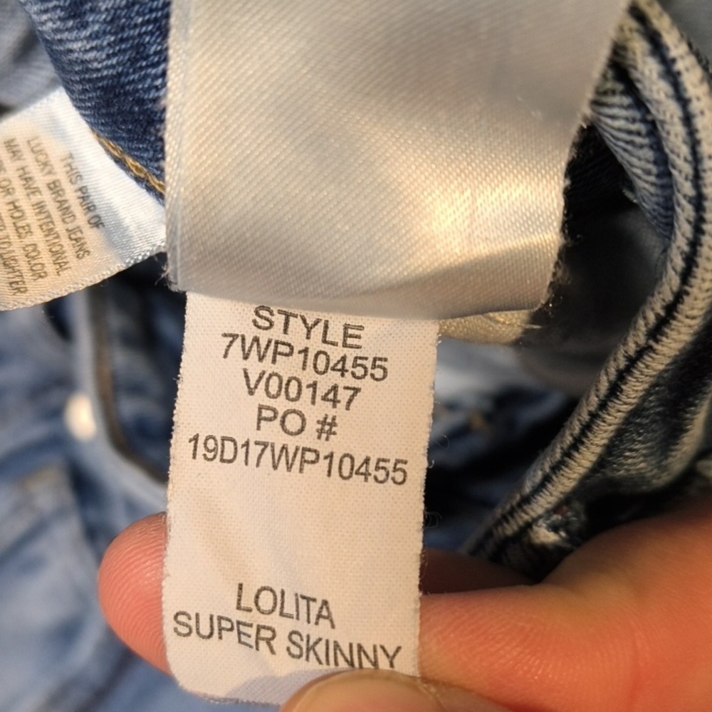 Lolita Super Skinny w/25" Inseam🍀Low Rise Lucky Brand Denim Jeans sac906 - Picture 7 of 8